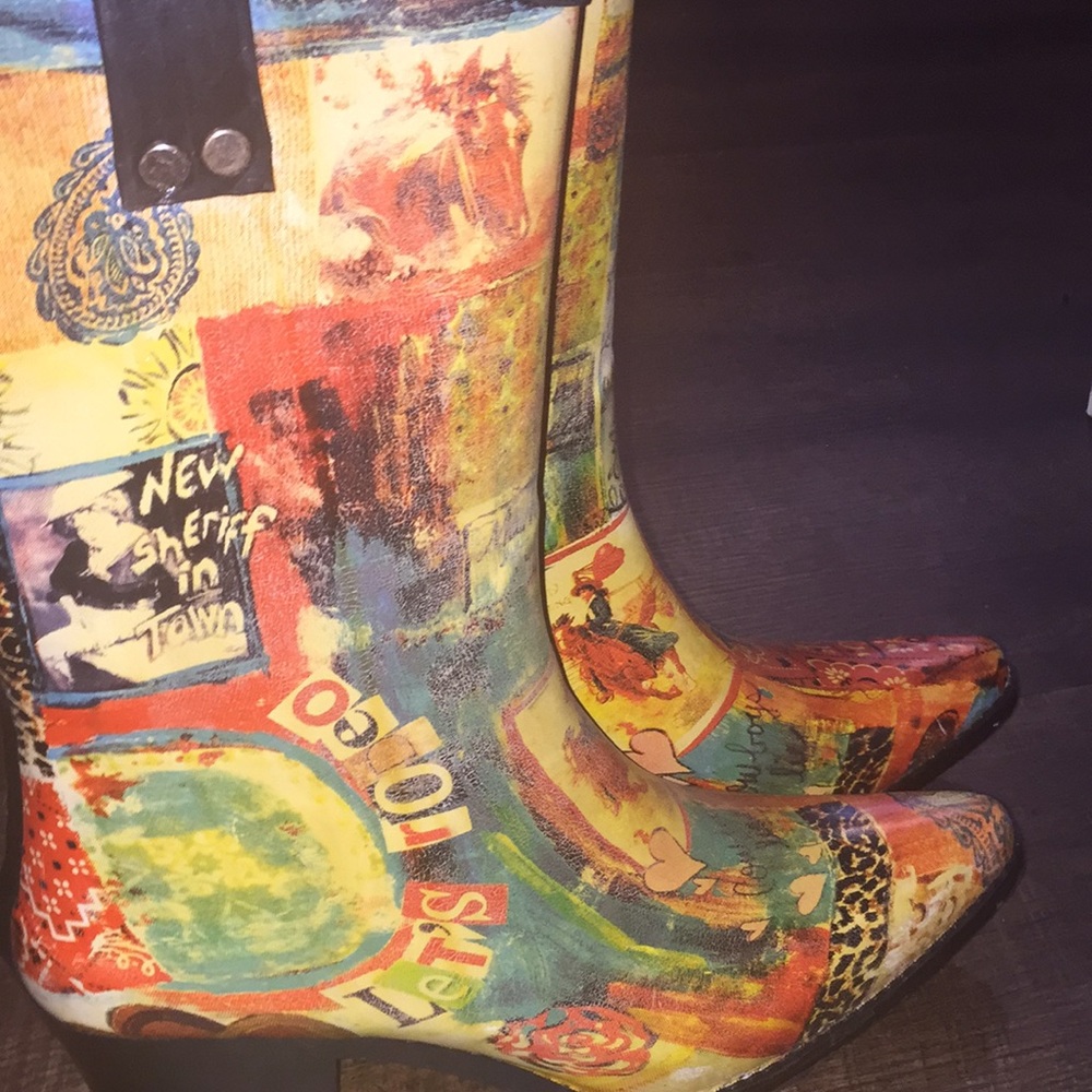 Patterned rain boots (rubber)